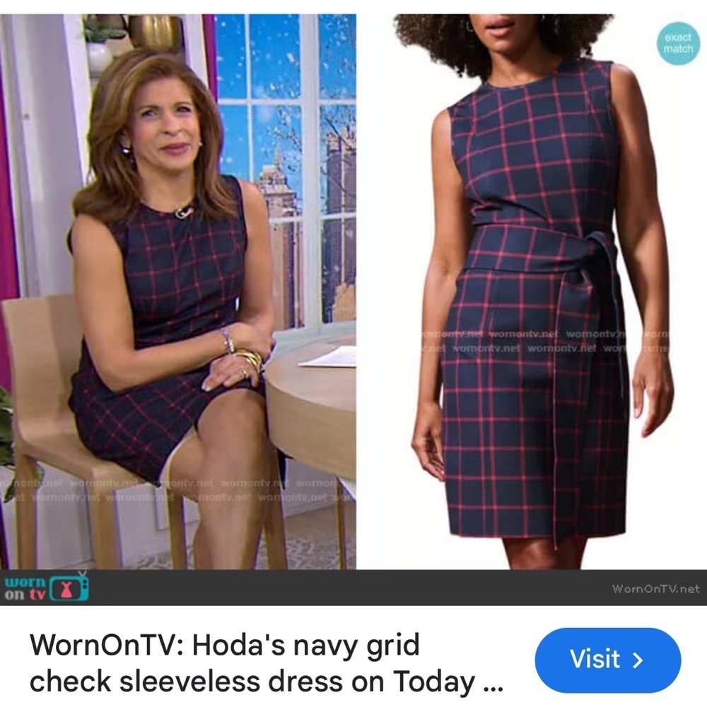 Tuckernuck Toccin (NYC) Plaid Tie Waist Navy Blue Red Dress Size 8